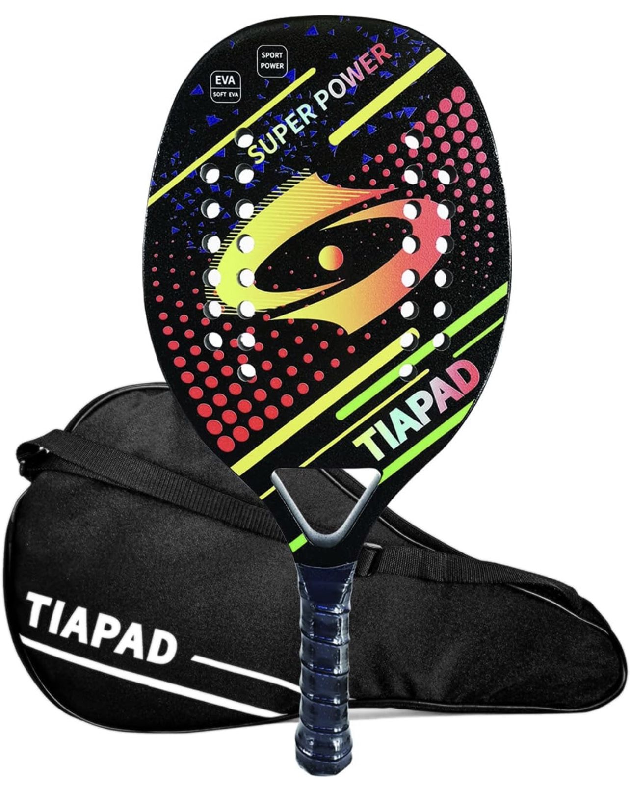 Beach Tennis Racket, Fiberglass Grit Face with EVA Memory Foam 
