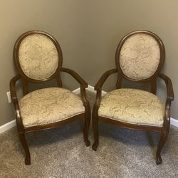 2 Single Wooden Chairs 