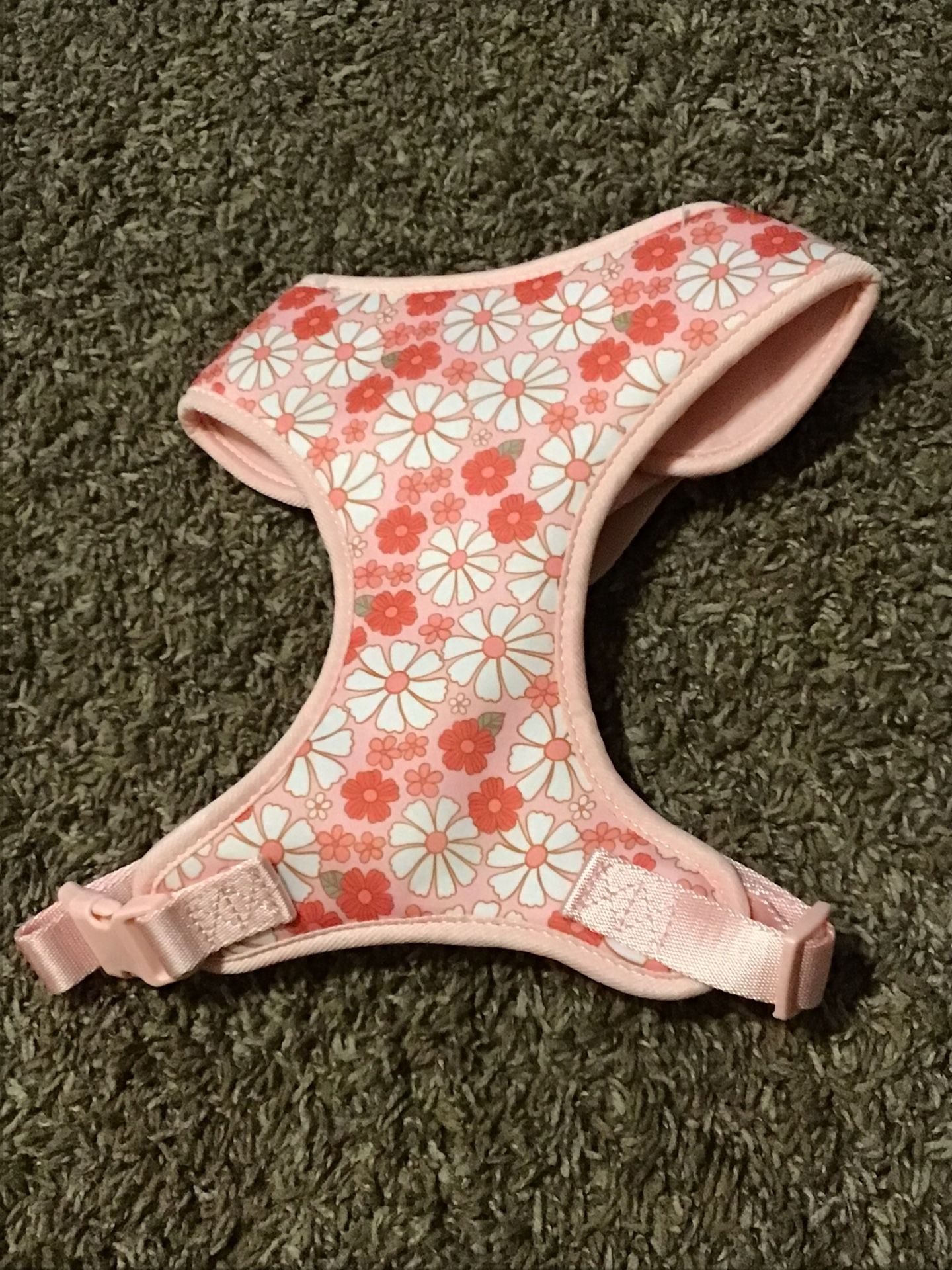 Medium Pink Flowered Dog Harness