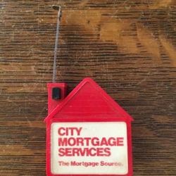 Collectible Vintage Red House Shaped Advertising Tape Measure