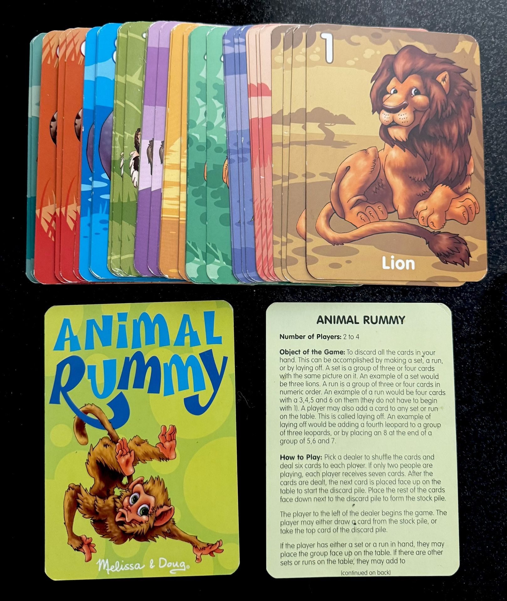 π¦π―π Animal Rummy Card Game, 36 Jumbo Cards