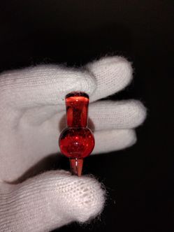 (2025 rare solo Tacodabs 1/1)(brand new mint condition)puffco carb cap Red Elvis with crushed opal