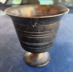 Small Metal Footed Cup with Ridged Design