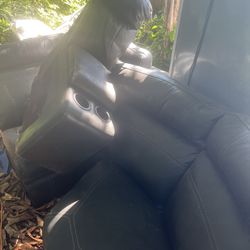 6 Piece Sec. Sofa (Black  Leather)