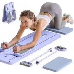 New In Box Pilates Board, Multi-Functional Ab Roller Board with Timer, Non-Slip Ab Machine with Slideway & Elbow Support, Easy to Store Ab Roller Boar