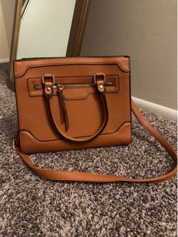 New Brown Leather Satchel Handbag – Crossbody & Top Handle