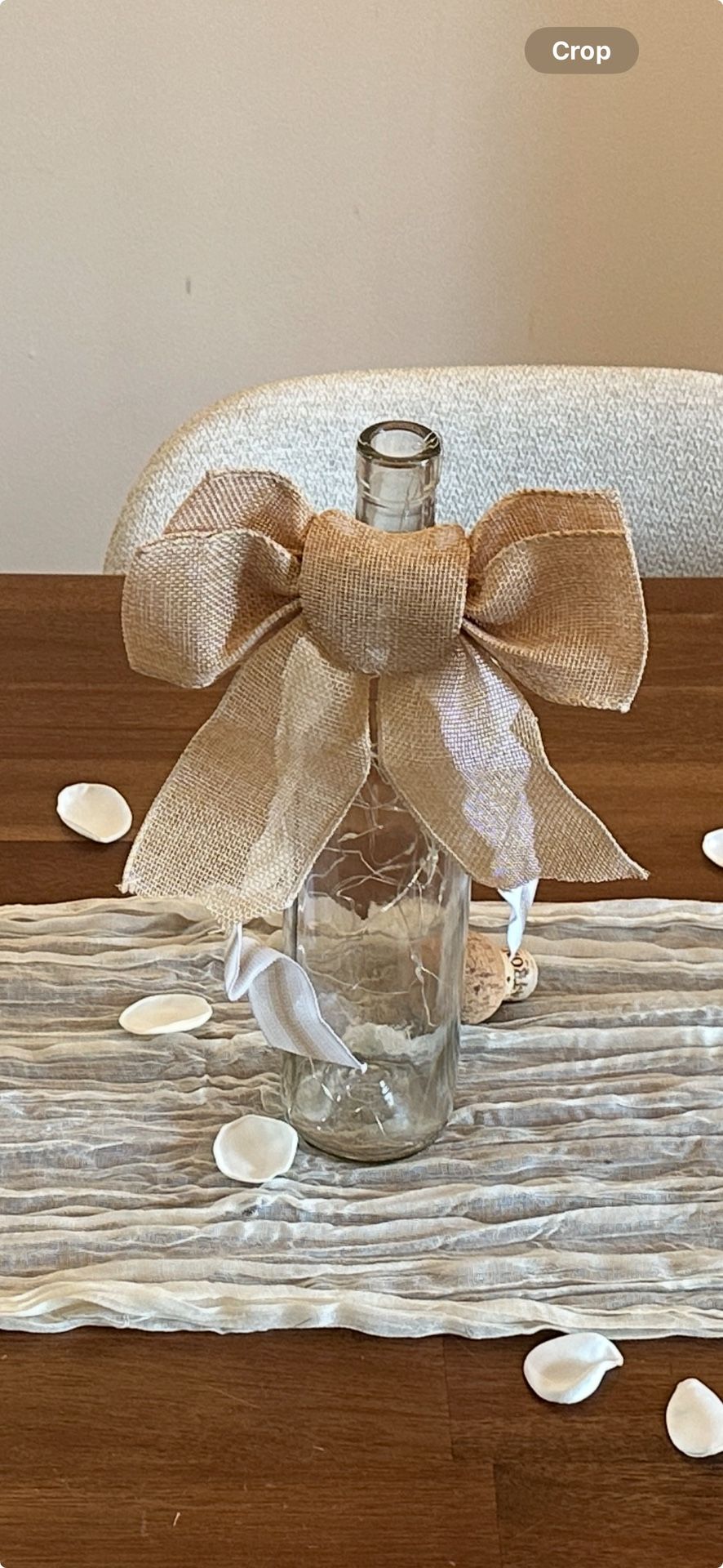 Wedding - Wine Bottle With Bow And Lights