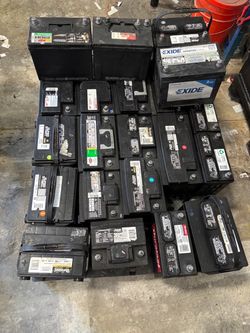 Lot of Used Car Batteries