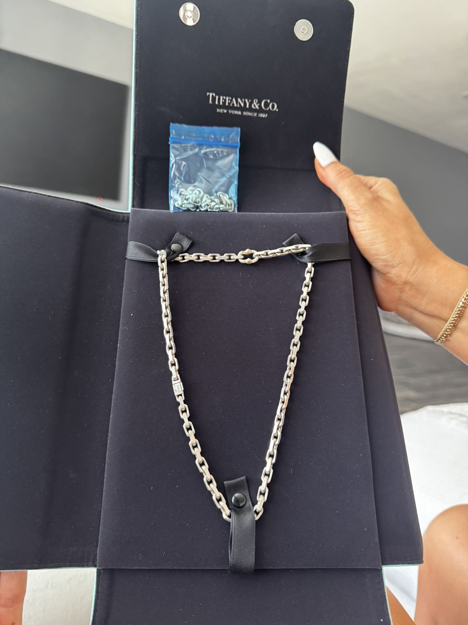 Tiffany & Co. Makers Chain Necklace in Sterling Silver and 18k Gold, 