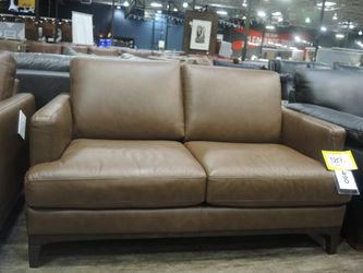 Natuzzi Editions Nostalgia Scuro Camel Leather Loveseat