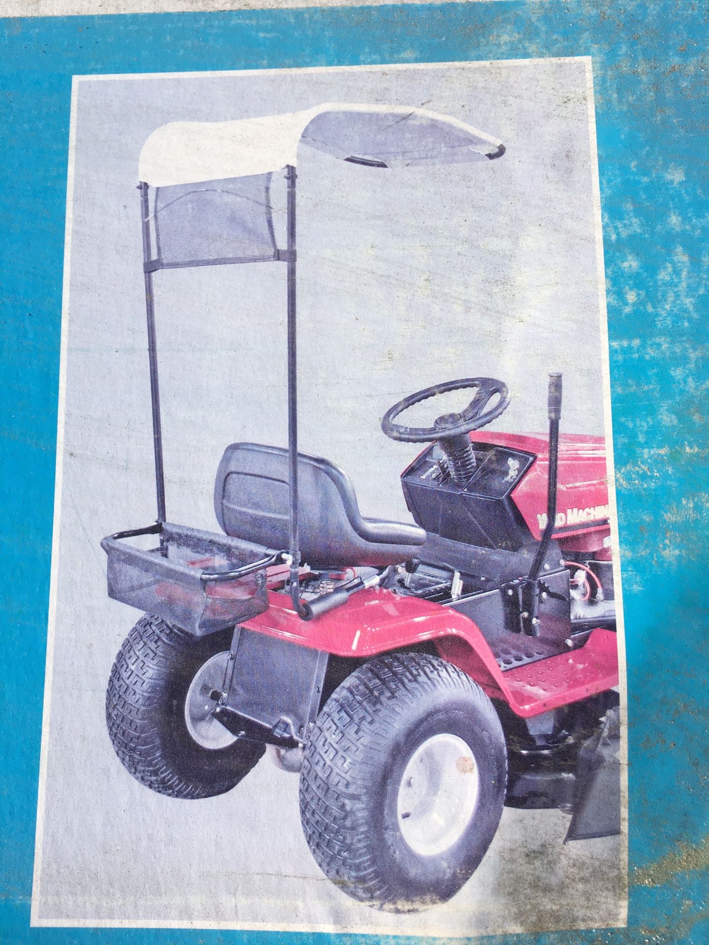Small tractor lawnmower operator shade umbrella cover