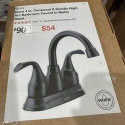 MOEN Idora 4 in. Centerset 2-Handle High-Arc Bathroom Faucet in Matte Black