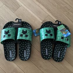 Minecraft Slide Sandals Size 6 Big Boys $10 Each