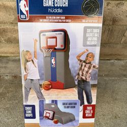 Official NBA Huddle 2in1 Basketball Sofa with Removable Hoop and Foam Basketball for Ages 3+
