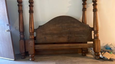 Antique King Size Wood Bed Frame -FREE