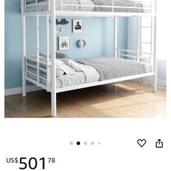 Metal Bunk Bed White