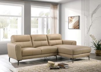 New Too Grain Genuine Leather Sectional Couch / Free Delivery 