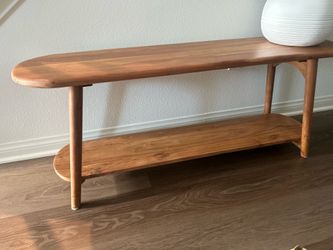 Solid wood bench