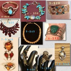 Jewelry for sale prices are on the picture