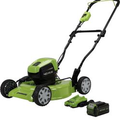 NEW- Greenworks 40V 19-inch Brushless Walk-Behind Lawn Mower W/ 4.0 Ah Battery and Charger