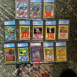 GRADED POKEMON CARDS BASE SET FIRST EDITIONS SHADOWLESS HOLOS