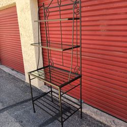 Self-standing Wrought Iron Beverage Wine Rack. 