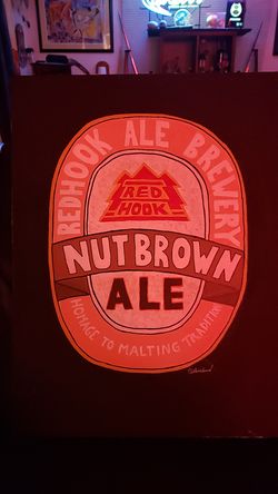 Red Hook Nut Brown Ale Hand Painted Canvas Wall Art