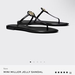 Tory Burch mini miller flat thong BLACK Size 8