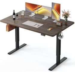 Electric Standing Desk, 55 x 24 Inches Height Adjustable Stand up Desk, Sit Stand Home Office Desk, Computer Desk, Black Walnut