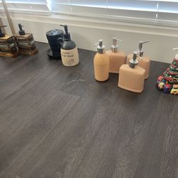 Assorted Bathroom lotion And Soap Holders