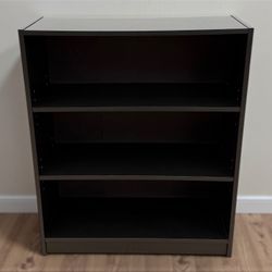 Black Short Bookcase w/ 2 Adjustable Shelves