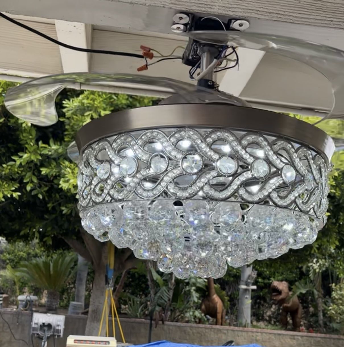 Beautiful Chandelier Retractable Fan. Blade Goes In When Stops And Retracts Out. $50 Firm 