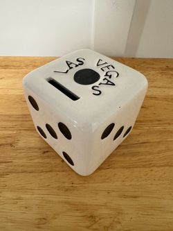 Las Vegas Dice Ceramic Coin Bank