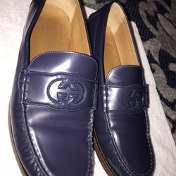 Blue Leather Gucci Loafers for Sale!