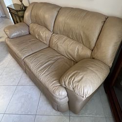 Beige Tan Recliner Sofa