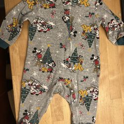 Grey and red Disney Mickey Mouse Christmas sleeper for baby 