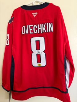 Alex Ovechkin signed Washington Capitals Fanatics autographed jersey COA XL 19-2