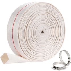 Pool Backwash Hose 4"x100 ft Heavy Duty PVC Discharge Hose for Swimming Pool with 2 Clamps General Purpose Lay-Flat Pump Drain Pipe for Garden Irrigat