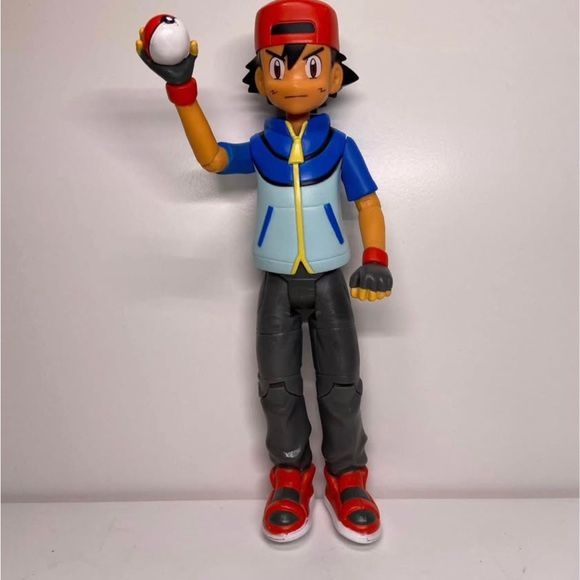 Ash Ketchum Pokemon JAKKS Nintendo 2011 Figure 7" W/ pokeball Target exclusive