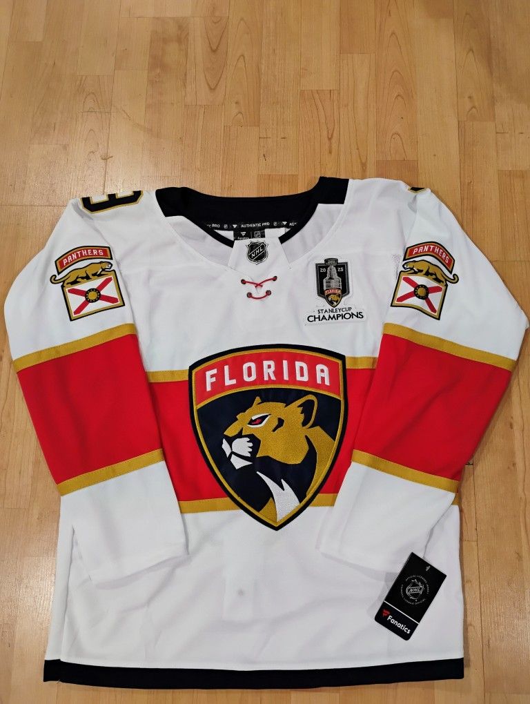 Sam Bennett Florida Panthers White Jersey With Championship Patch 