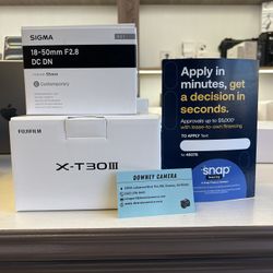 Fujifilm X-T30 III BLK With Sigma 18-50mm F2.8 Lens For Fujifilm (Located In Downey, CA)