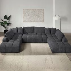 Brand New Elegant Comfy Chenille Fabric Chosen Gray Sectional