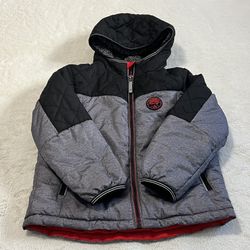 Boys Black & Gray Puffer Jacket