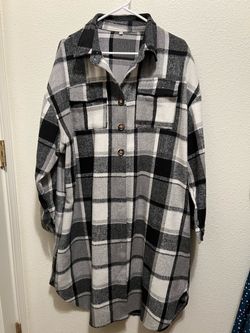 Long Plaid Flannel Shacket