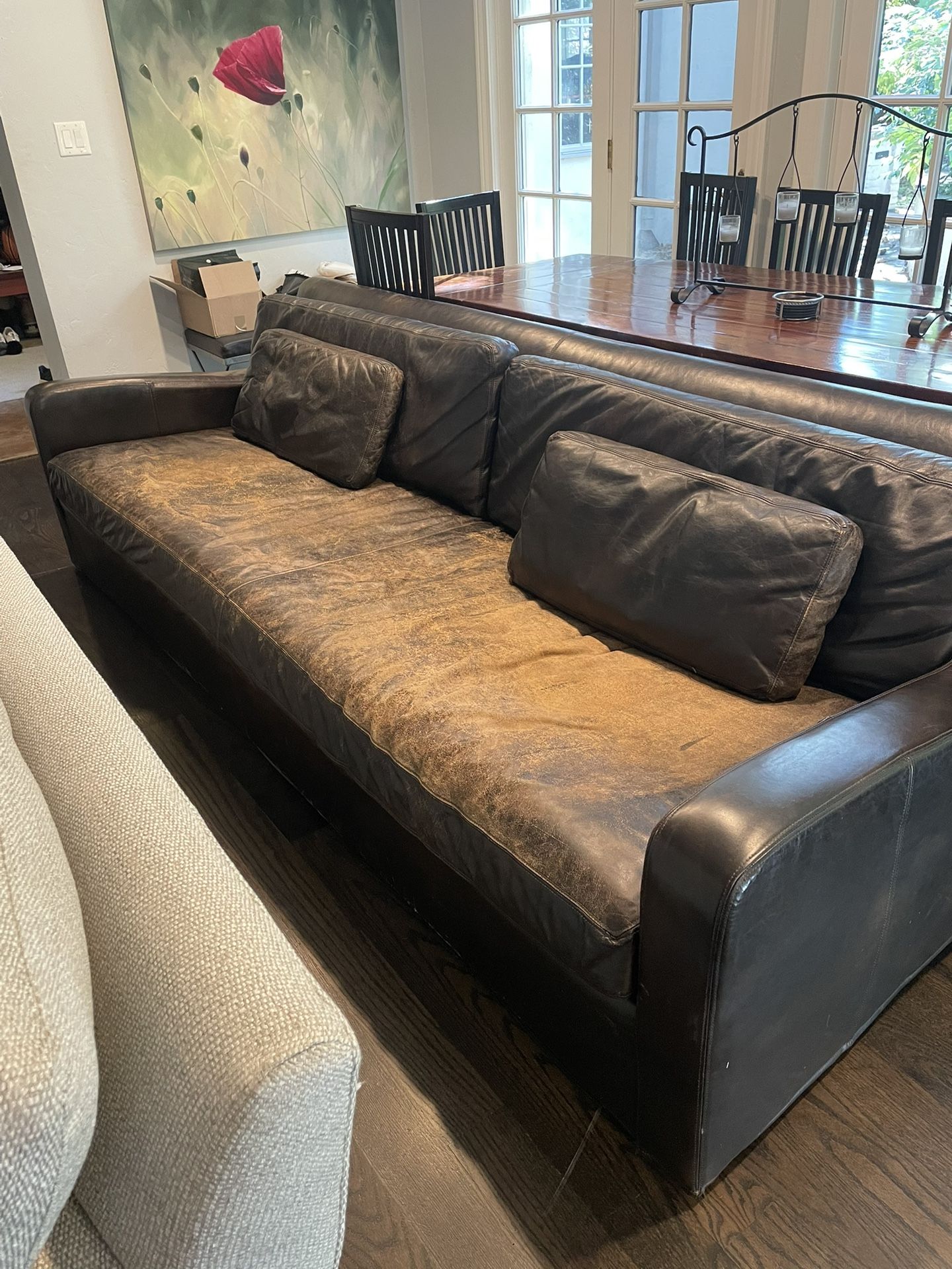 Restoration. Hardware Brown Leather Couch