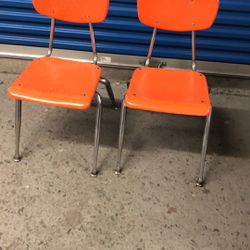 2 Plastic And Metal Kids chairs