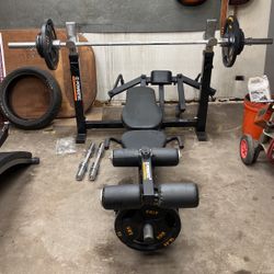 Weight bench with weights