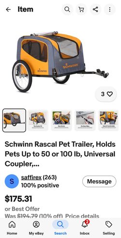 Shwinn bike pet trailer