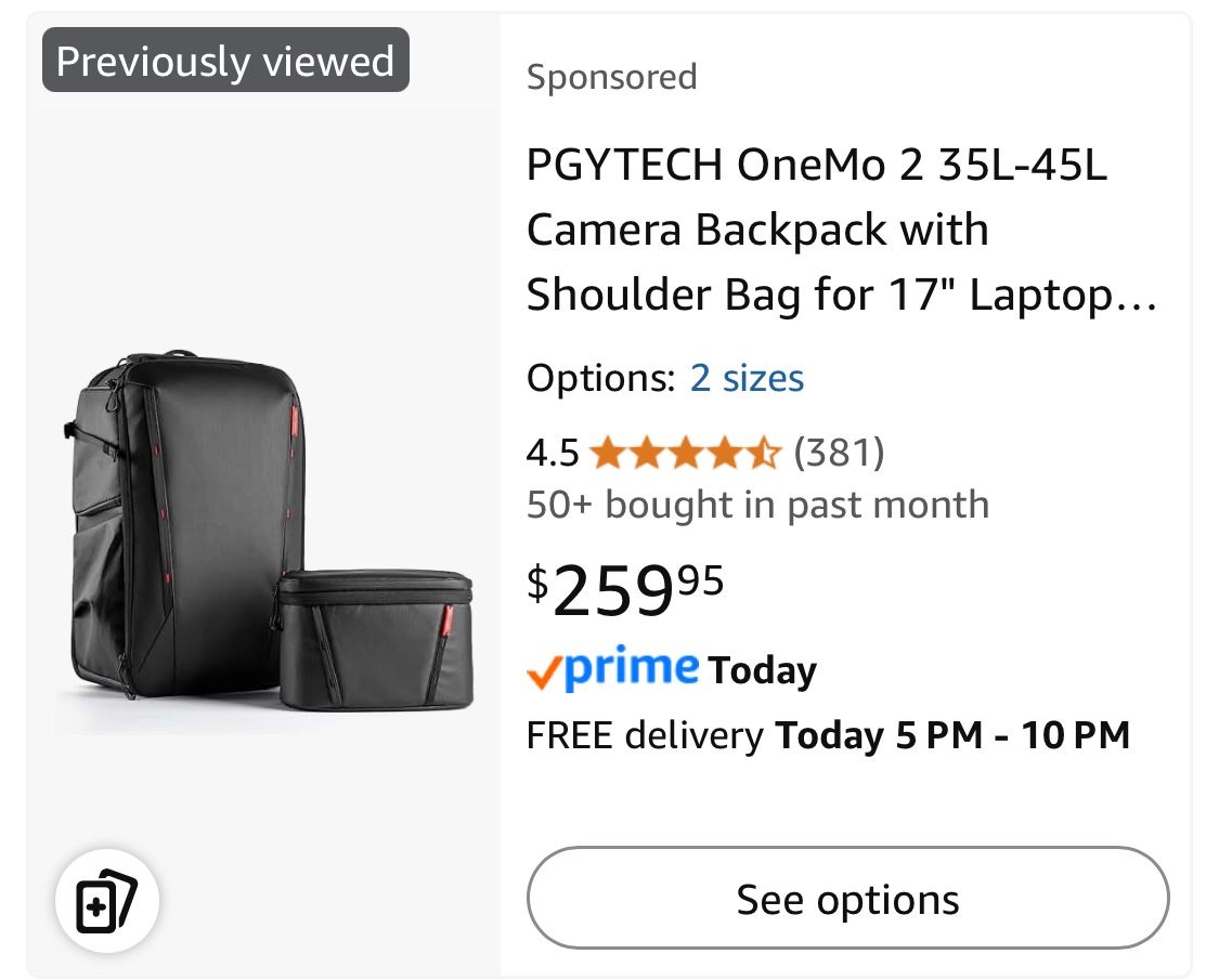 NEW - PGYTECH OneMo 2 25L-33L Camera Backpack