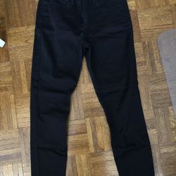 Ladies Levi’s Denizen High Rise Ankle Skinny Jeans Stretch Black 6 Long 28x34